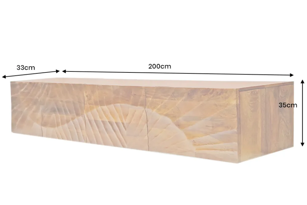 Riess-Ambiente Mehr...|Industrial Loft > Massives TV-Board SCORPION 200cm braun Mangoholz hängend Lowboard
