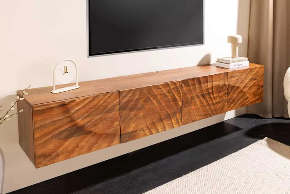 Riess-Ambiente Mehr...|Industrial Loft > Massives TV-Board SCORPION 200cm braun Mangoholz hängend Lowboard