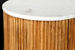 Riess-Ambiente Retro Möbel|Tv- & Lowboards > Massives TV-Board TRES CHIC 140cm natur Mangoholz weiß Marmor mit viel Stauraum