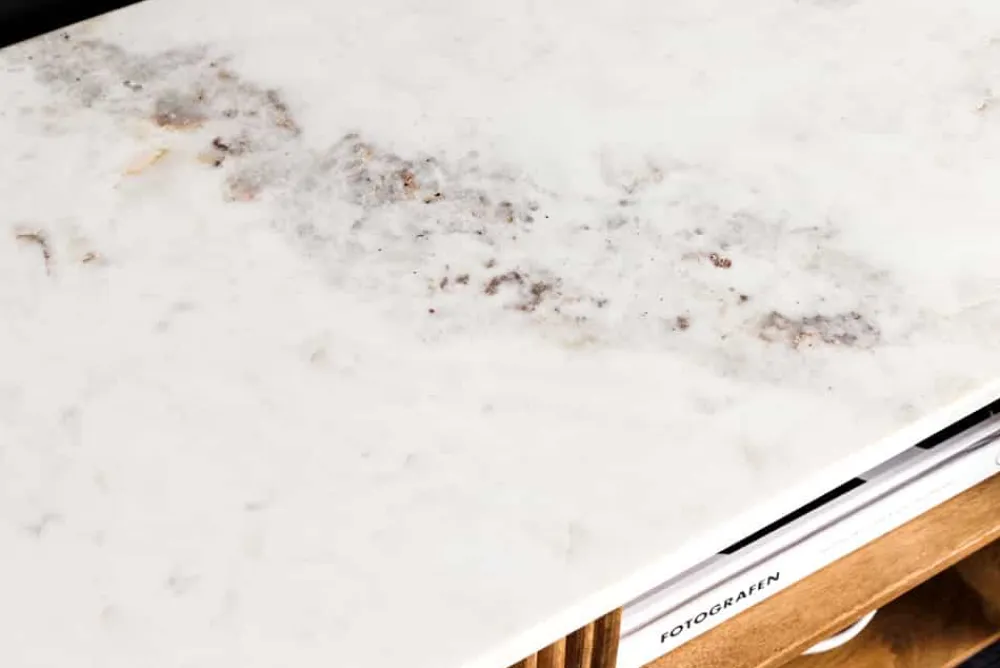 Riess-Ambiente Retro Möbel|Tv- & Lowboards > Massives TV-Board TRES CHIC 140cm natur Mangoholz weiß Marmor mit viel Stauraum
