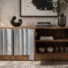 Riess-Ambiente Industrial Loft|Tv- & Lowboards > Massives TV-Board ZALVERO 150cm natur silber Mangoholz mit Metall-Aluminium Front