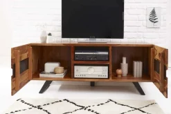 Riess-Ambiente Mehr...|Industrial Loft > Massives TV-Lowboard AMAZONAS 160cm braun Sheeshamholz mit Baumkante