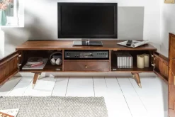 Riess-Ambiente Goldene Möbel|Tv- & Lowboards > Massives TV-Lowboard MYSTIC LIVING 140cm Akazie braun gold Retro Design