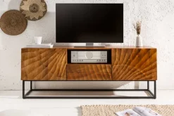 Riess-Ambiente Mehr...|Industrial Loft > Massives TV-Lowboard SCORPION 160cm Mangoholz aufwendige 3D Schnitzereien