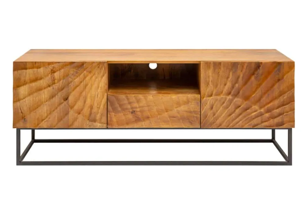Riess-Ambiente Mehr...|Industrial Loft > Massives TV-Lowboard SCORPION 160cm Mangoholz aufwendige 3D Schnitzereien