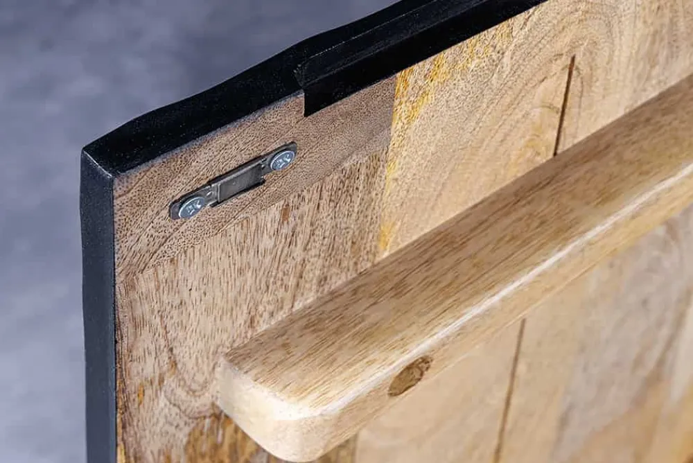Riess-Ambiente Mehr...|Massivholzschränke > Massives TV-Lowboard SCORPION 200cm schwarz hängend Mangoholz 3D-Design
