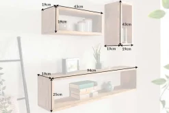 Riess-Ambiente Mehr...|Wandregale > Massives Wandregal 3er Set HEMINGWAY 94cm aus Mangoholz