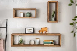 Riess-Ambiente Mehr...|Wandregale > Massives Wandregal 3er Set HEMINGWAY 94cm braun aus Mangoholz