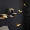 Riess-Ambiente Wandregale > Massives Wandregal HERITAGE 75cm natur Pinienholz gold Metall