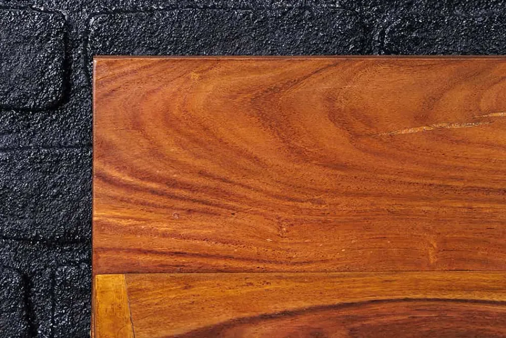 Riess-Ambiente Mehr...|Wandregale > Massives Wandregal MAKASSAR 80cm braun Sheeshamholz stone finish handmade
