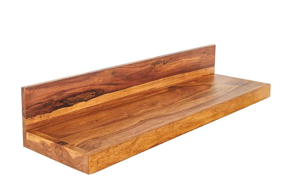 Riess-Ambiente Mehr...|Wandregale > Massives Wandregal MAKASSAR 80cm braun Sheeshamholz stone finish handmade