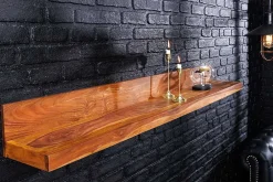 Riess-Ambiente Mehr...|Wandregale > Massives Wandregal MAKASSAR 140cm braun Sheeshamholz stone finish