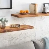 Riess-Ambiente Mehr...|Wandregale > Massives Wandregal MAMMUT 80cm braun Sheesham stone finish Regalbrett mit Baumkante