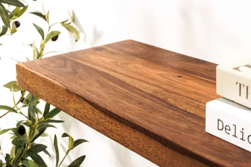 Riess-Ambiente Mehr...|Wandregale > Massives Wandregal PURE 80cm braun stone finish Sheeshamholz Steckregal