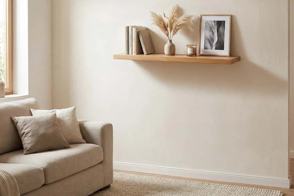 Riess-Ambiente Mehr...|Wandregale > Massives Wandregal PURE 60cm Mango natur cream finish Mangoholz Steckregal