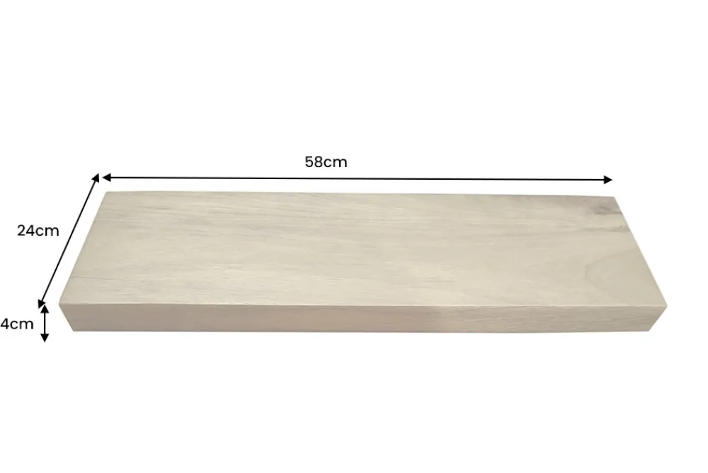 Riess-Ambiente Mehr...|Wandregale > Massives Wandregal PURE 60cm Mango natur cream finish Mangoholz Steckregal