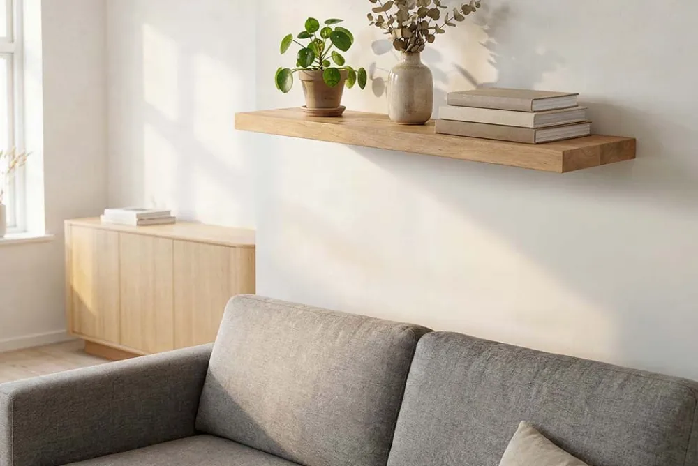 Riess-Ambiente Mehr...|Wandregale > Massives Wandregal PURE 60cm Mango natur cream finish Mangoholz Steckregal