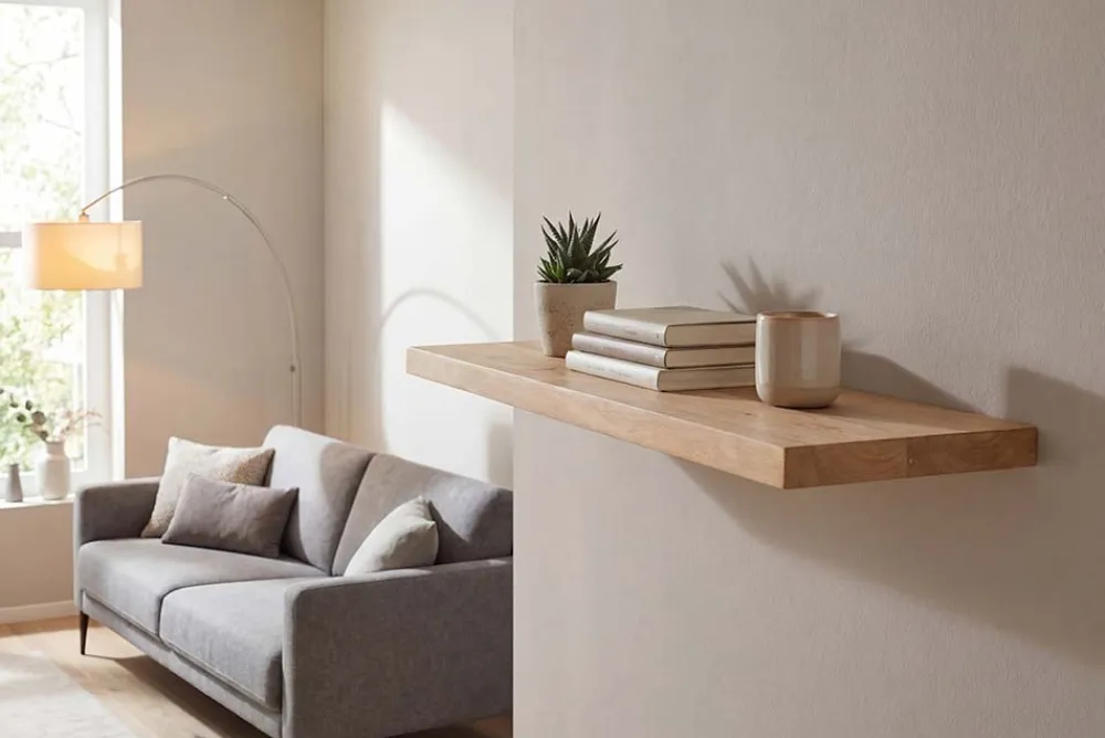 Riess-Ambiente Mehr...|Wandregale > Massives Wandregal PURE 60cm Mango natur cream finish Mangoholz Steckregal