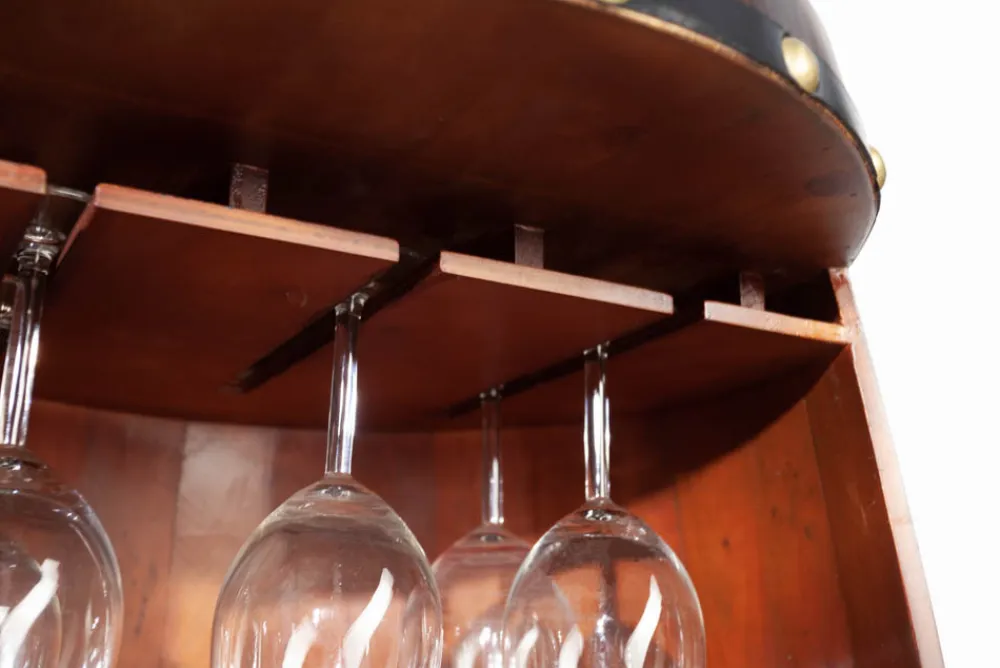 Riess-Ambiente Weinregale|Barschränke > Massives Weinregal BODEGA 97cm coffee braun Pinie Fass-Bartisch für 24 Flaschen