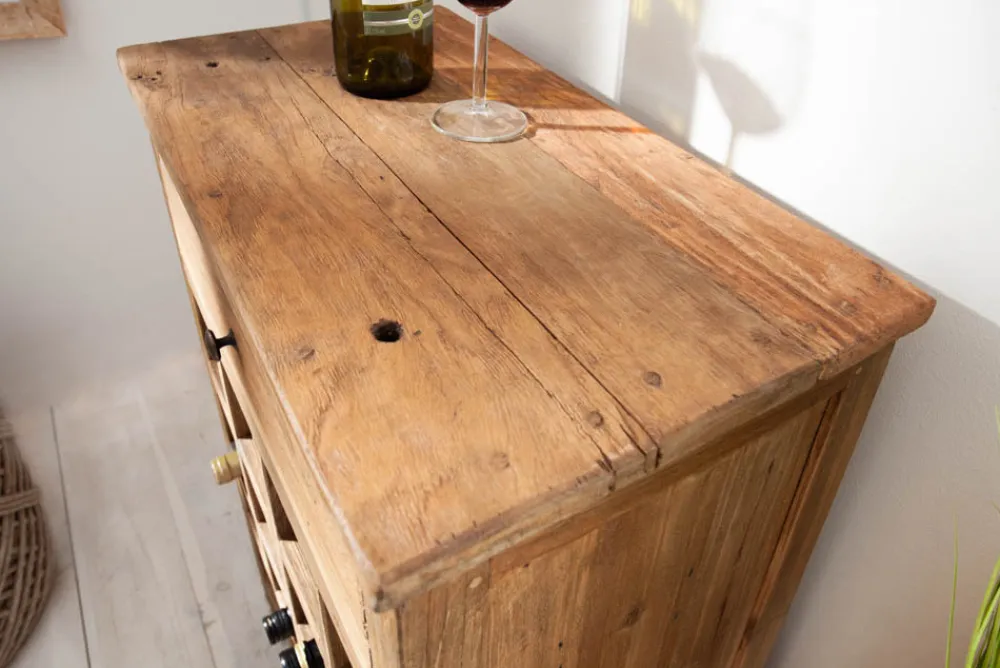 Riess-Ambiente Mehr...|Mehr... > Massives Weinregal HEMINGWAY 56cm recyceltes Massivholz Weinschrank für 16 Flaschen