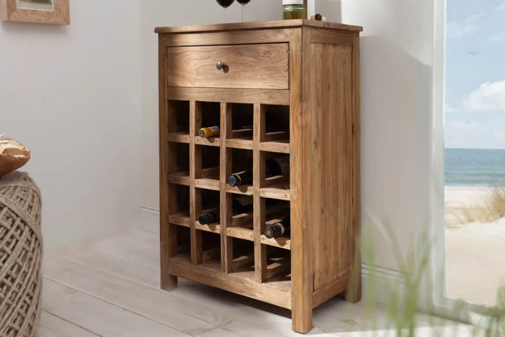 Riess-Ambiente Mehr...|Mehr... > Massives Weinregal HEMINGWAY 56cm recyceltes Massivholz Weinschrank für 16 Flaschen