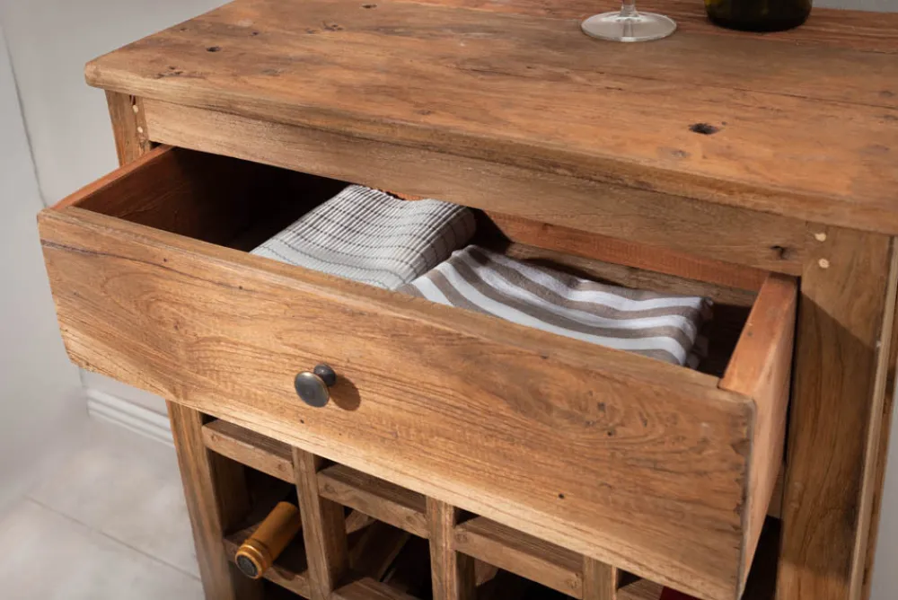 Riess-Ambiente Mehr...|Mehr... > Massives Weinregal HEMINGWAY 56cm recyceltes Massivholz Weinschrank für 16 Flaschen