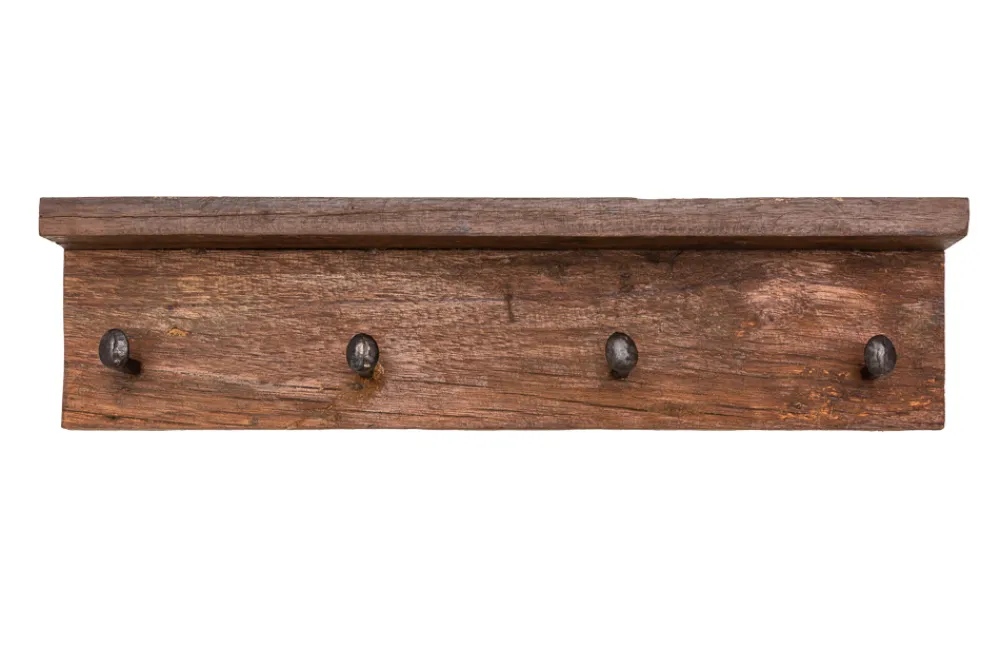 Riess-Ambiente Mehr...|Mehr... > Massive Wandgarderobe HEMINGWAY 60cm natur recyceltes Teakholz mit Ablage