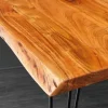 Riess-Ambiente Mehr...|Mehr... > Massivholz Bartisch MAMMUT 140cm natur Akazie Baumkante Metall schwarz Hairpin Legs