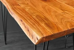 Riess-Ambiente Mehr...|Mehr... > Massivholz Bartisch MAMMUT 140cm natur Akazie Baumkante Metall schwarz Hairpin Legs