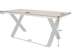 Riess-Ambiente Esstische|Mehr... > Massivholz Baumkanten Esstisch AMAZONAS 180cm braun Sheesham schwarze Metallbeine