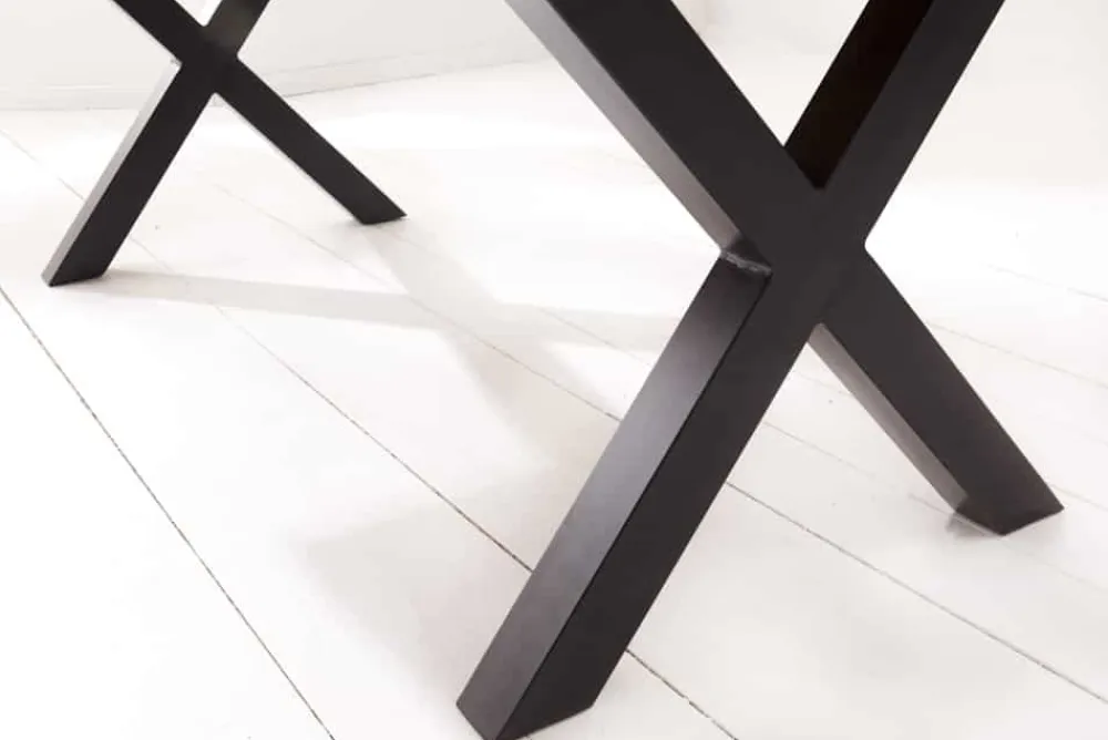 Riess-Ambiente Esstische|Mehr... > Massivholz Baumkanten Esstisch AMAZONAS 180cm braun Sheesham schwarze Metallbeine