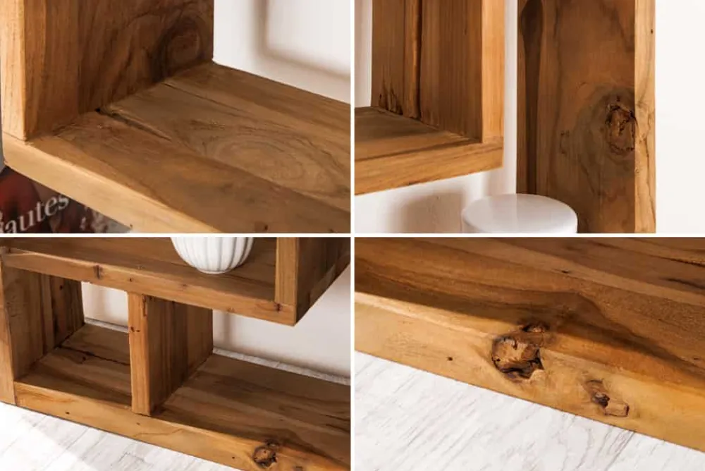 Riess-Ambiente Mehr...|Massivholzregale > Massivholz Bücherregal JAVA 200cm natur Teakholz Standregal Raumtrenner recycelt