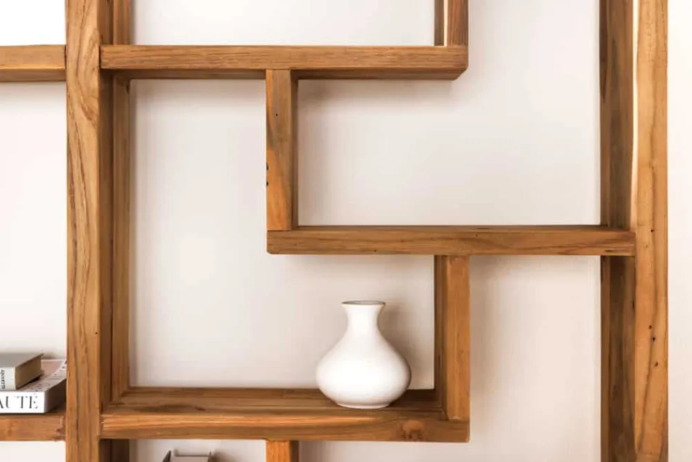 Riess-Ambiente Mehr...|Massivholzregale > Massivholz Bücherregal JAVA 200cm natur Teakholz Standregal Raumtrenner recycelt