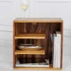 Riess-Ambiente Beistelltische|Mehr... > Massivholz Beistelltisch CUBUS 45cm braun Sheesham stone finish Regal Nachttisch