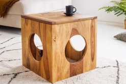 Riess-Ambiente Mehr...|Massivholztische > Massivholz Beistelltisch CUBUS 40cm Sheesham stone finish Hocker