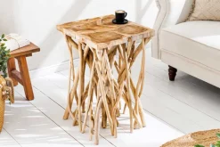 Riess-Ambiente Beistelltische|Mehr... > Massivholz Beistelltisch DRIFTWOOD 60cm natur Teak viereckig im Stelzen-Design