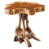 Riess-Ambiente Beistelltische|Mehr... > Massivholz Beistelltisch ROOT 40cm natur Teak aus Wurzelholz im Stelzen-Design