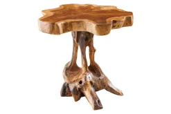 Riess-Ambiente Beistelltische|Mehr... > Massivholz Beistelltisch ROOT 40cm natur Teak aus Wurzelholz im Stelzen-Design