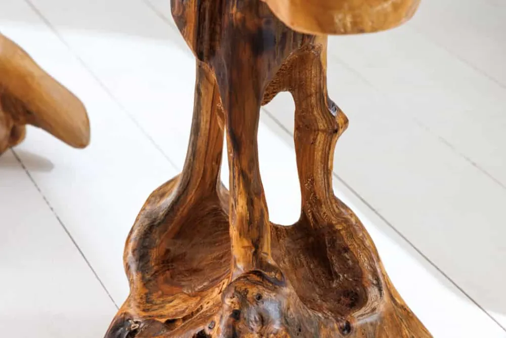 Riess-Ambiente Beistelltische|Mehr... > Massivholz Beistelltisch ROOT 40cm natur Teak aus Wurzelholz im Stelzen-Design