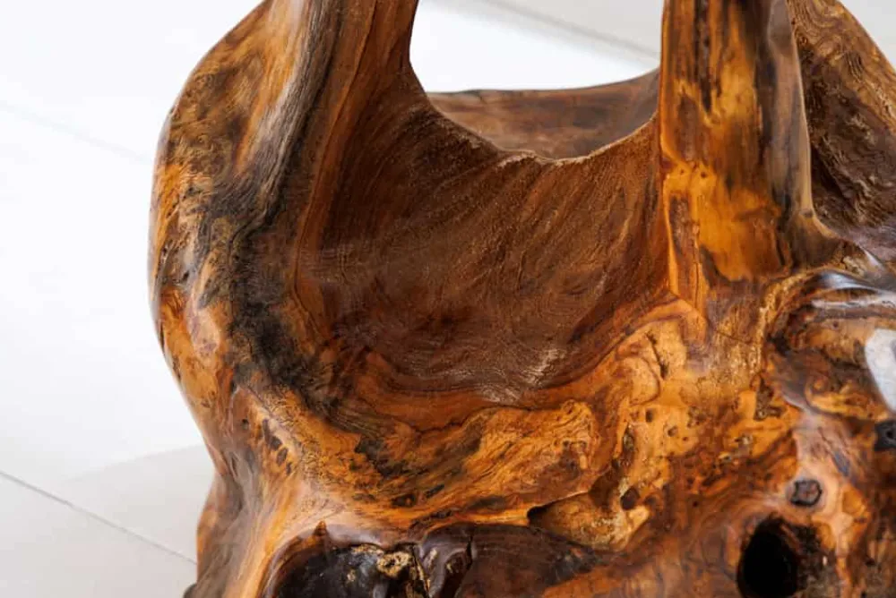 Riess-Ambiente Beistelltische|Mehr... > Massivholz Beistelltisch ROOT 40cm natur Teak aus Wurzelholz im Stelzen-Design