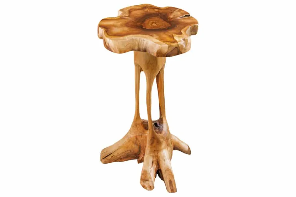 Riess-Ambiente Beistelltische|Mehr... > Massivholz Beistelltisch ROOT 70cm natur Teak aus Wurzelholz im Stelzen-Design
