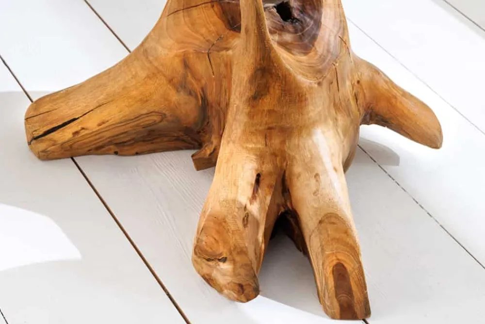 Riess-Ambiente Beistelltische|Mehr... > Massivholz Beistelltisch ROOT 70cm natur Teak aus Wurzelholz im Stelzen-Design