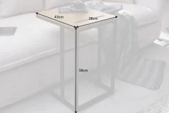 Riess-Ambiente Beistelltische|Industrial Loft > Massivholz Beistelltisch SCANDINAVIA 45cm natur Wildeiche Metall schwarz Laptoptisch