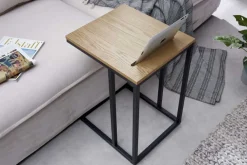 Riess-Ambiente Beistelltische|Industrial Loft > Massivholz Beistelltisch SCANDINAVIA 45cm natur Wildeiche Metall schwarz Laptoptisch