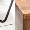 Riess-Ambiente Industrial Loft|Mehr... > Massivholz Beistelltisch SCORPION 45cm braun Sheesham stone finish Hairpin Legs Stauraum