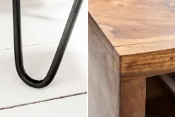 Riess-Ambiente Industrial Loft|Mehr... > Massivholz Beistelltisch SCORPION 45cm braun Sheesham stone finish Hairpin Legs Stauraum