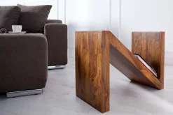 Riess-Ambiente Beistelltische|Mehr... > Massivholz Beistelltisch Z 45cm braun Sheesham stone finish einzigartige Maserung