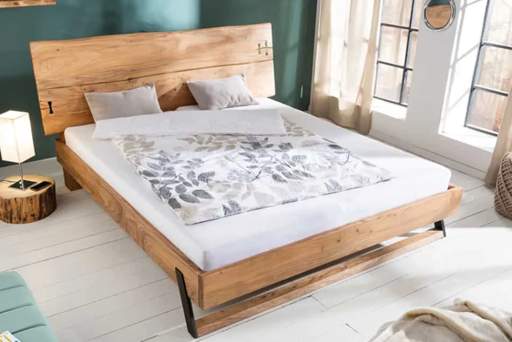 Riess-Ambiente Mehr... > Massivholz Bett AMAZONAS 180x200cm Akazie Baumkante natur Doppelbett