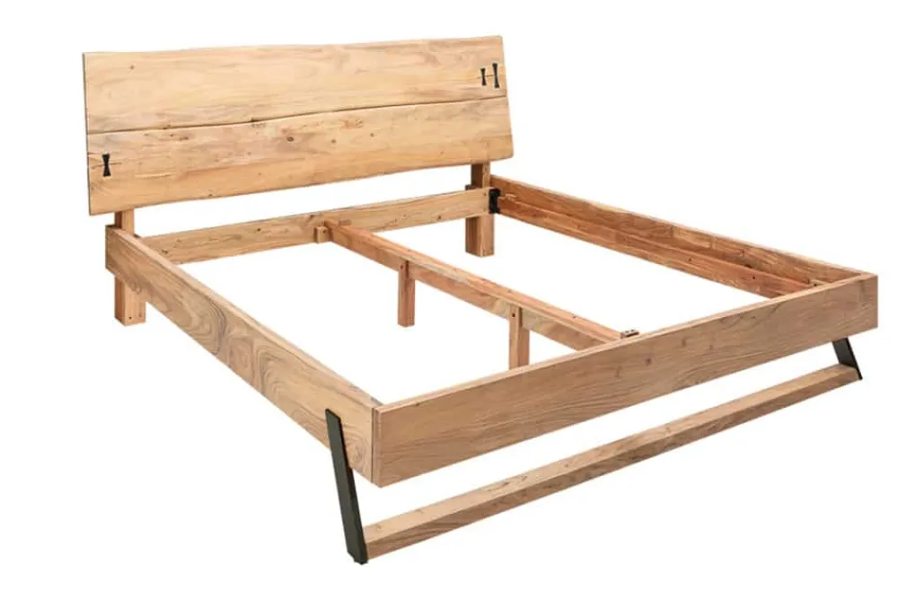 Riess-Ambiente Mehr... > Massivholz Bett AMAZONAS 180x200cm Akazie Baumkante natur Doppelbett