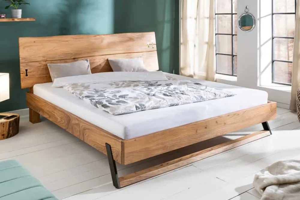 Riess-Ambiente Mehr... > Massivholz Bett AMAZONAS 180x200cm Akazie Baumkante natur Doppelbett